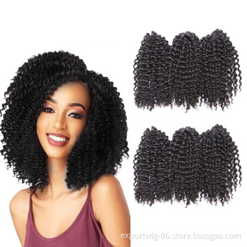 Crochet Braid Extensions 3pcs 60 strands Synthetic Bulk Hair 8inch Spring Twist Kinky Curly Crochet Braids Hair